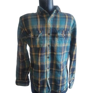 Element green/yellow plaid flannel shirt M
